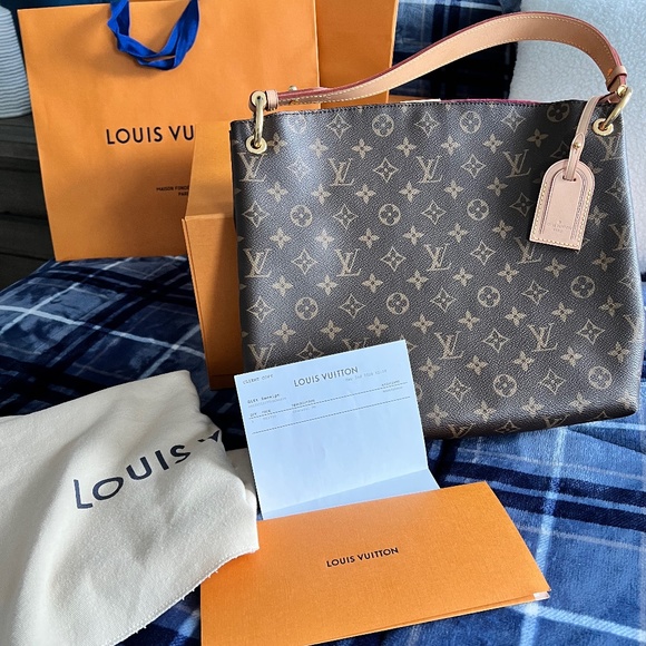 Louis Vuitton Damier Ebene Graceful PM Tote Monogram Receipt